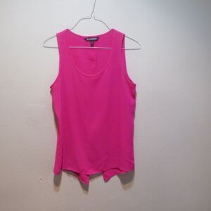 Express Split Back Tan Top Hot Pink Sleeveless Blouse Size XS